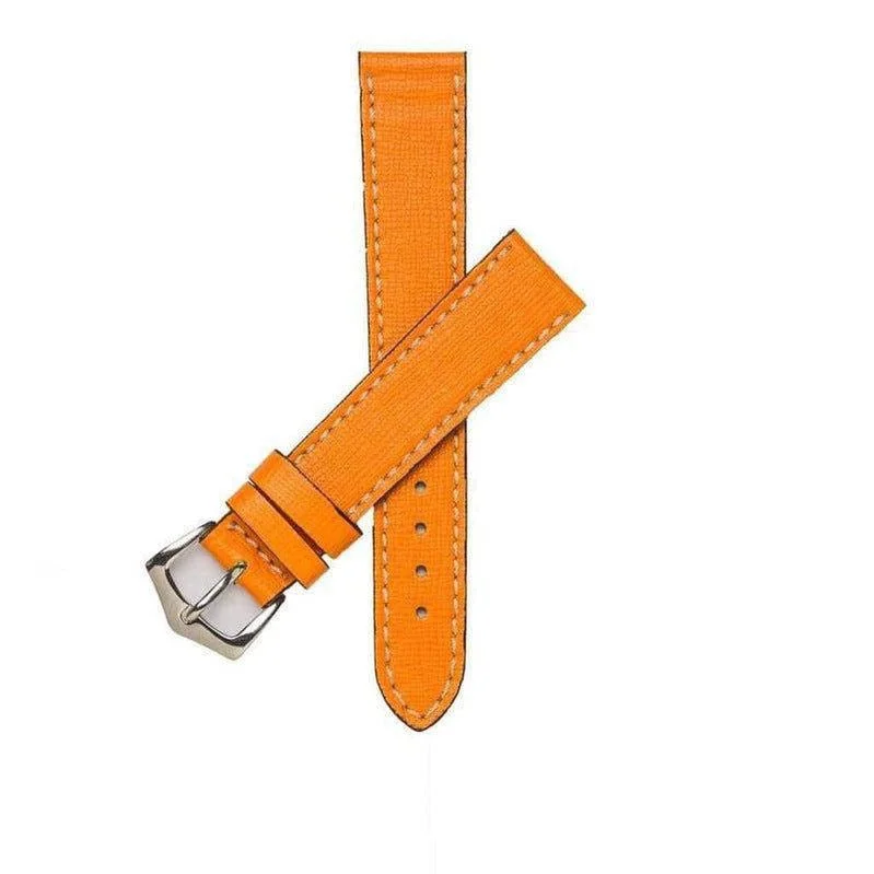 Orange Saffiano Leather Watch Strap