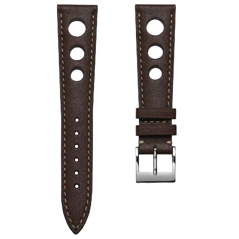 Ostend Racing Handmade Tannerie Degermann Leather Watch Strap - Baranil Chestnut