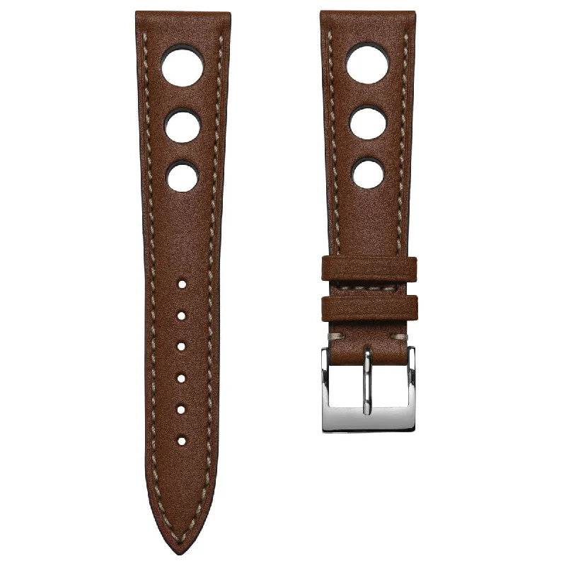 Ostend Racing Handmade Tannerie Degermann Leather Watch Strap - Cognac