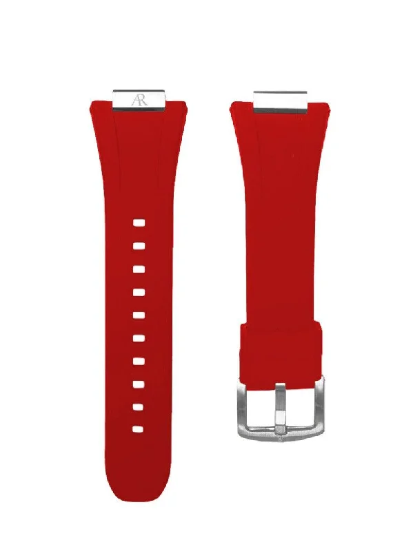 red rubber smartwatch case strap