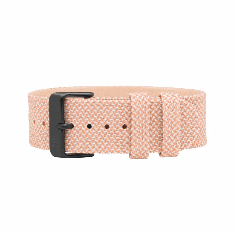 Salmon Twain Strap with Black / Steel Buckle