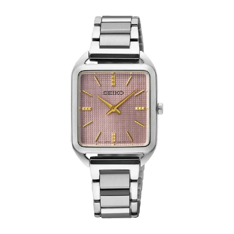 Seiko Essentials Ladies Quartz Watch, Mauve Pink Dial SWR077