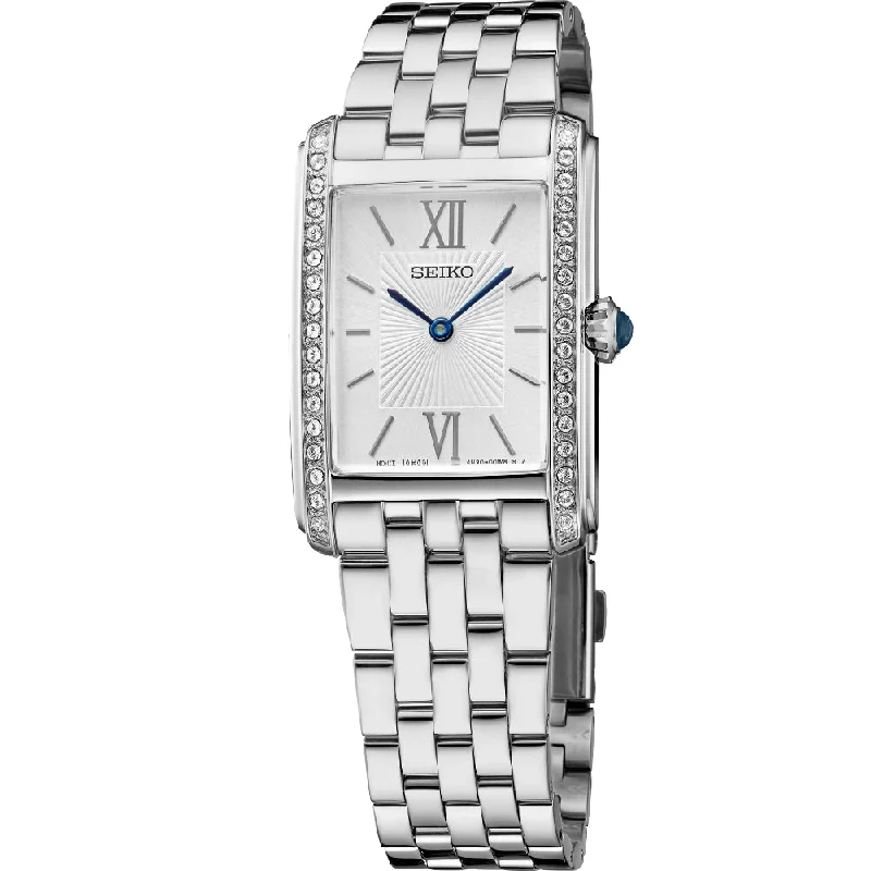 Seiko Ladies Essentials Quartz Rectangle Watch, SWR091