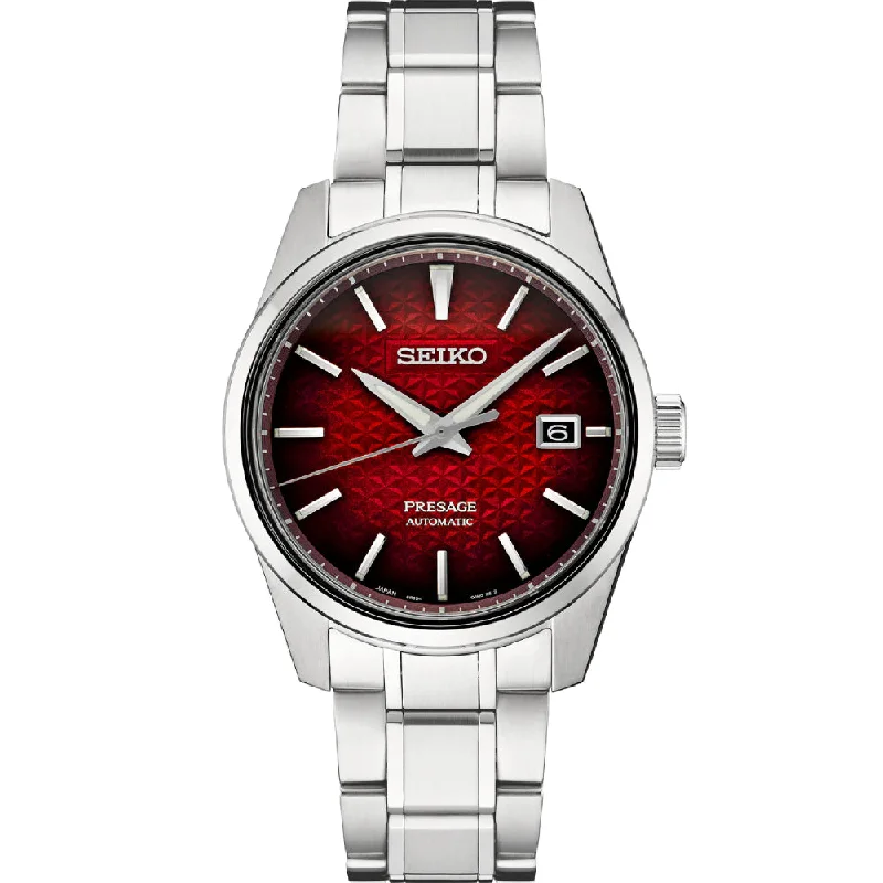 Seiko Presage Sharp-Edge Series 30mm Automatic, Red Dial