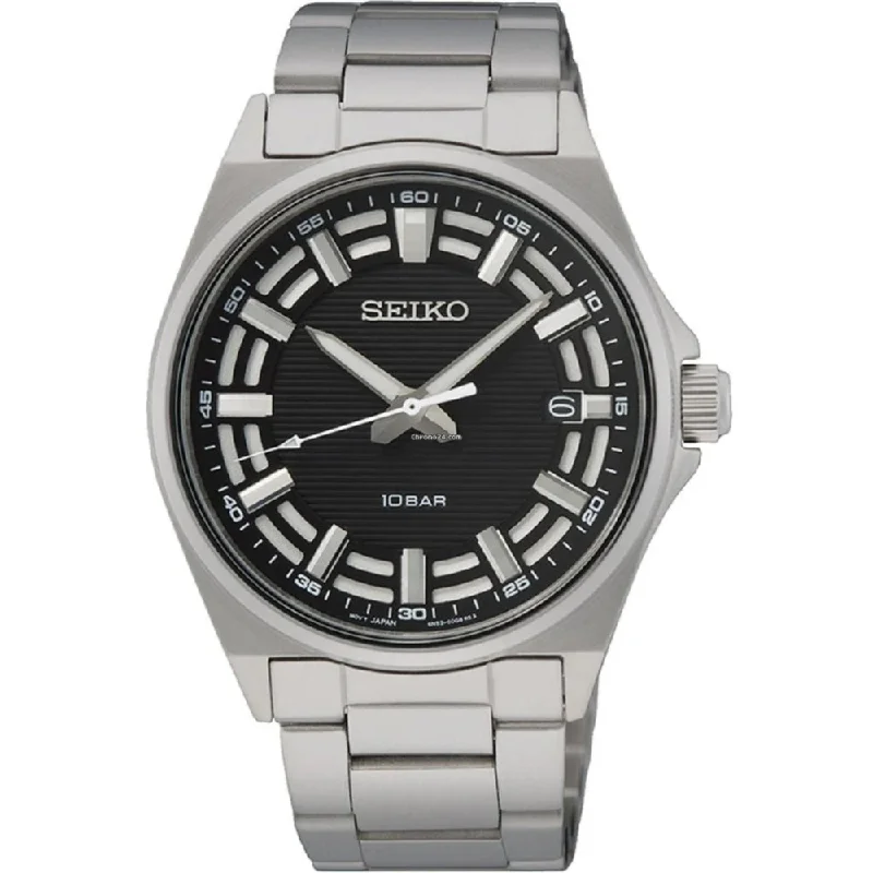 Seiko Sport Collection 40mm Black Dial Stainless Steel Quartz SUR505