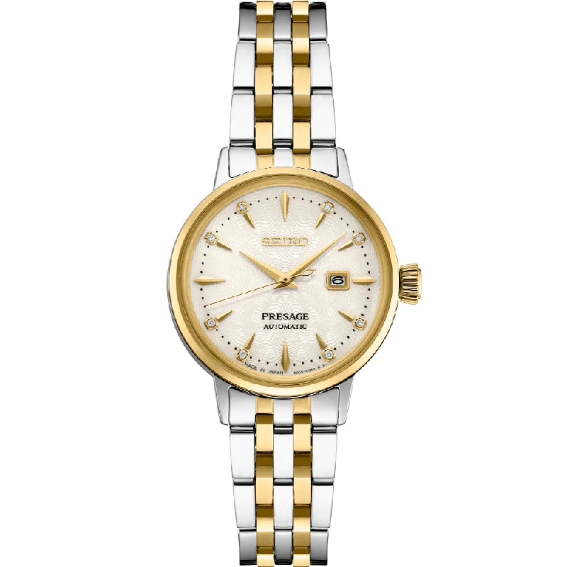 Seiko Women's Presage 30mm Cocktail Time, Light Champagne Dial with Diamonds