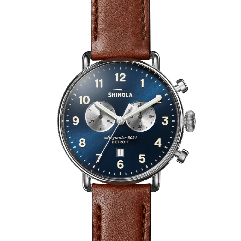 Shinola Gents 43mm Canfield Chronograph-Blue