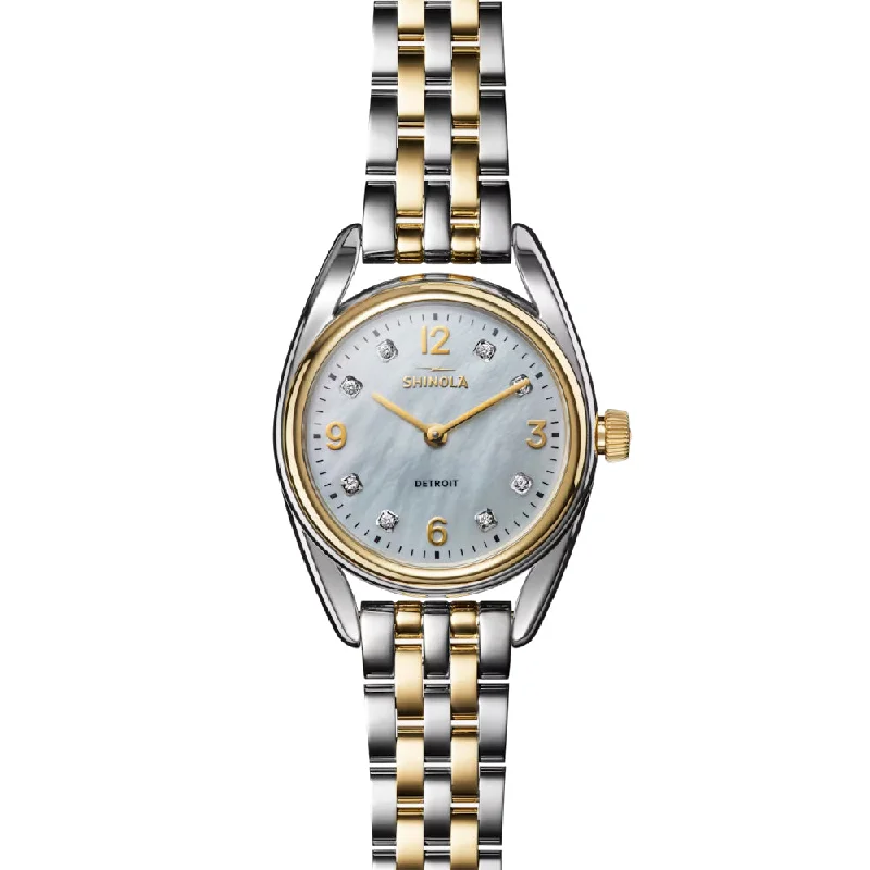 Shinola The Diamond Dial Derby Two-Tone Quartz Watch - White Mother of Pearl Dial