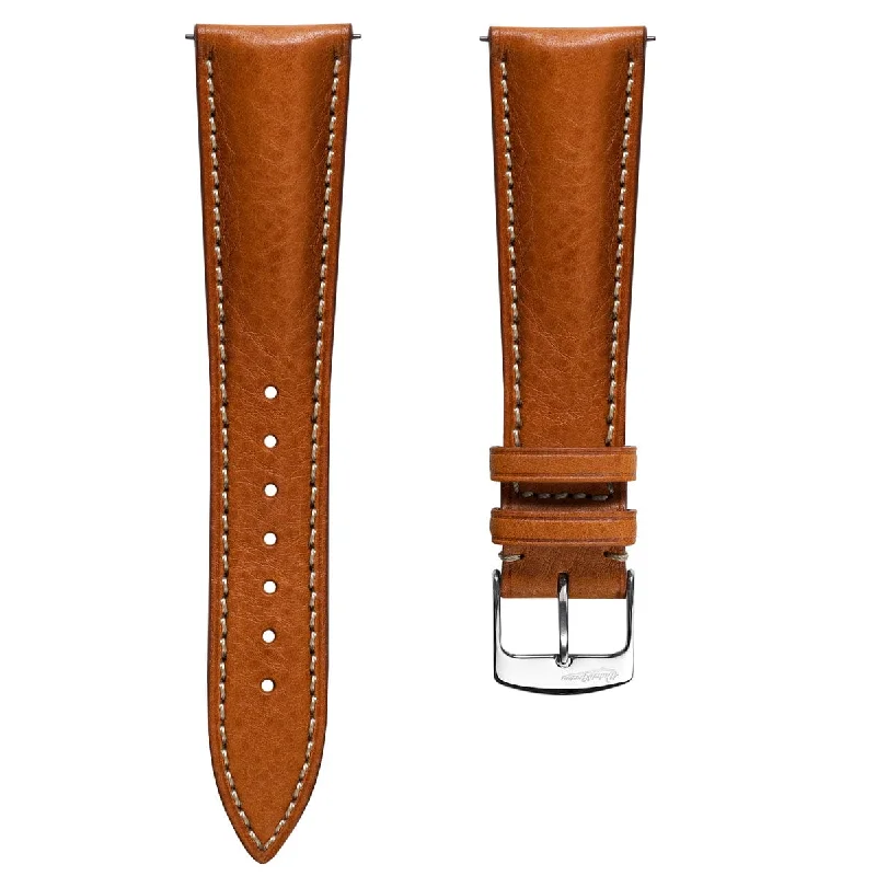 Stanton Badalassi Carlo Minerva Box Leather Padded Watch Strap - Coral