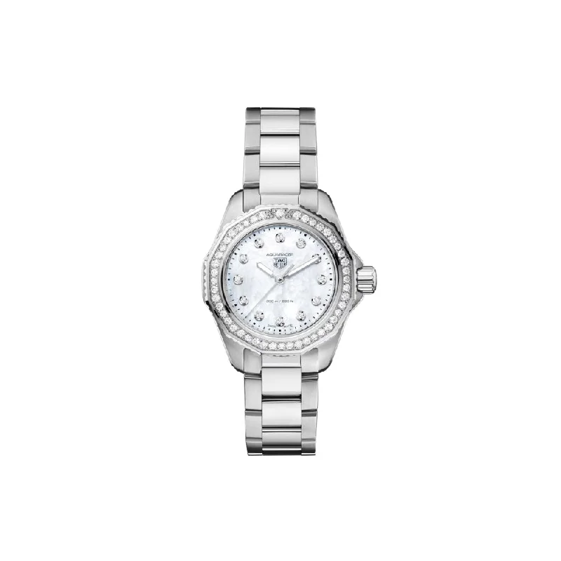 Tag Heuer Aquaracer Professional 200 Quartz 30mm Diamond Bezel - Steel/White