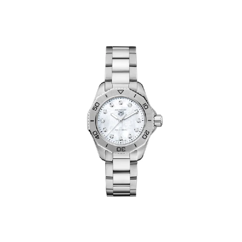 Tag Heuer Ladies Aquaracer 30mm with Diamond Markers - Steel/White