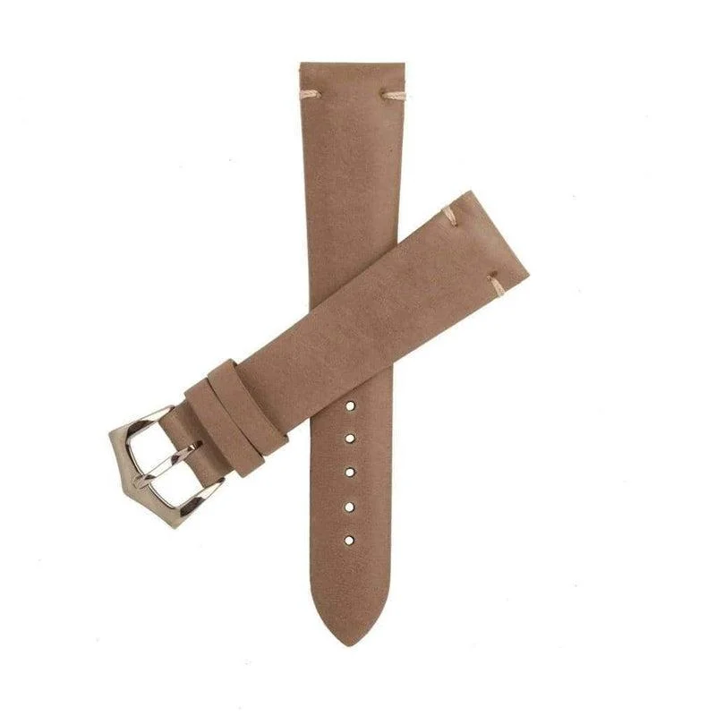 Taupe Calfskin Leather Vintage Watch Strap