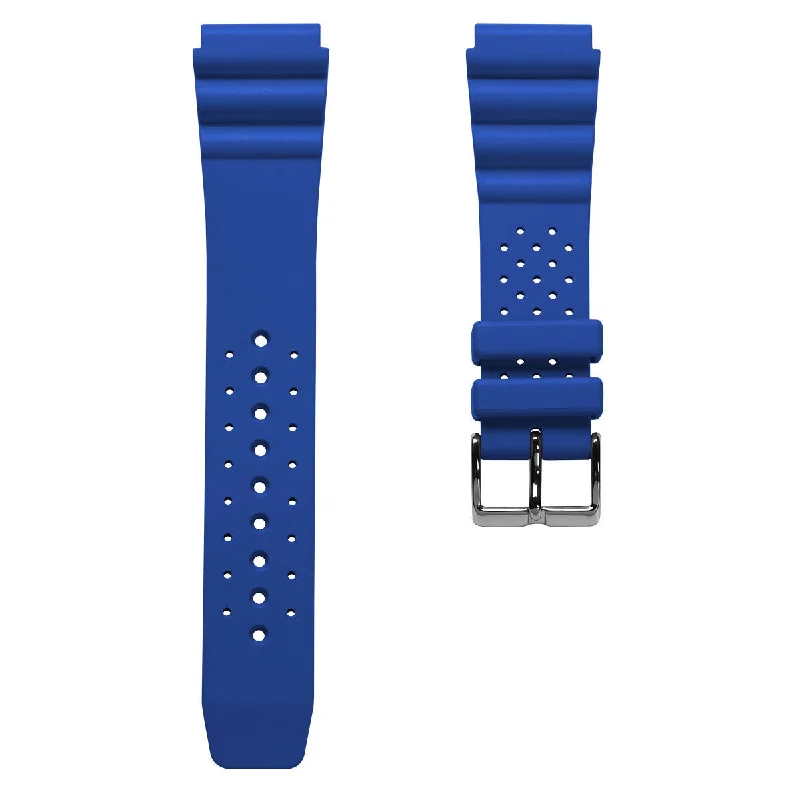 WatchGecko 285 Italian Rubber Diver's Watch Strap - Royal Blue