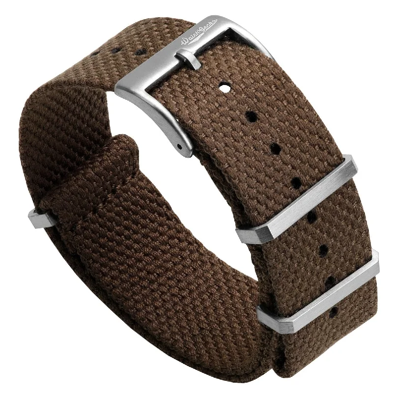 WatchGecko Braemore Military Canvas Watch Strap - National Brown