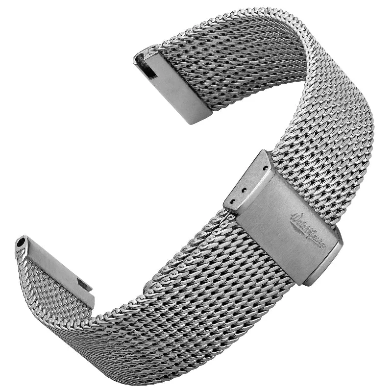 WatchGecko 'Oblique' Milanese Mesh Stainless Steel Watch Strap - Polished