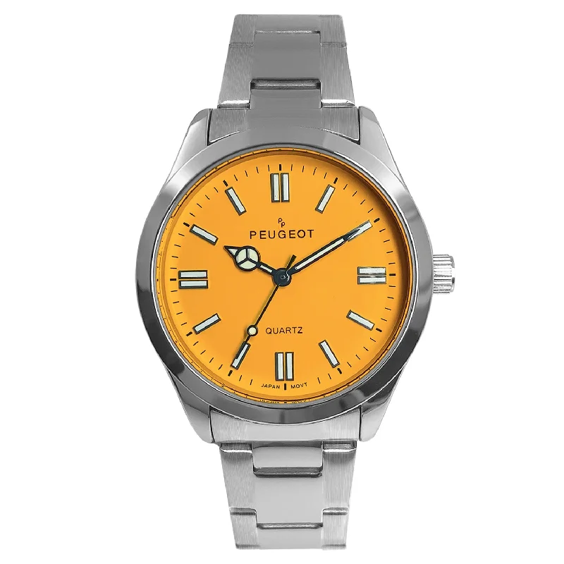 Women's 36mm Sport Watch with Yellow Dial and Stainless Steel Bracelet