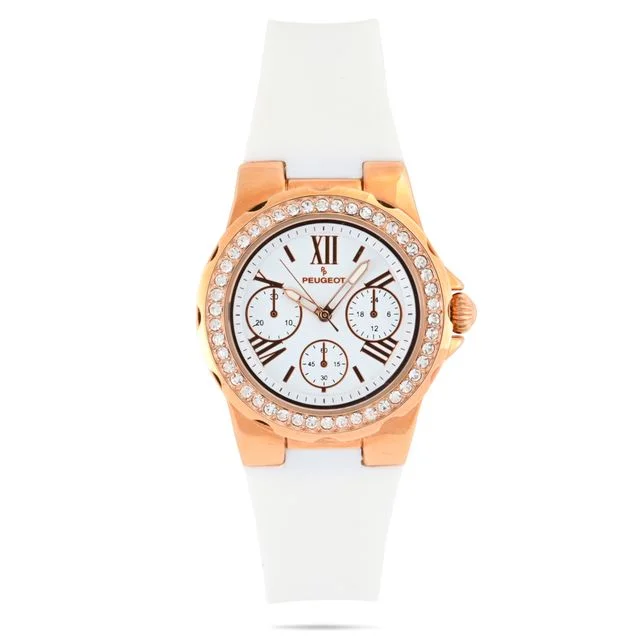 Women's Rose Gold Wrist Watch with Crystal Bezel