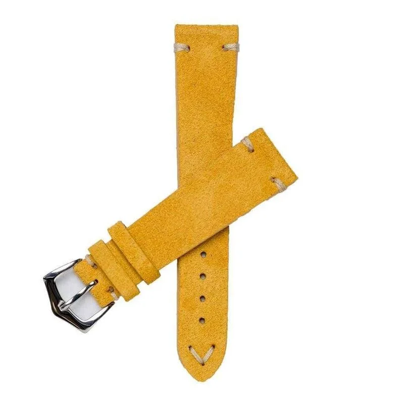 Yellow Suede Vintage Leather Watch Strap